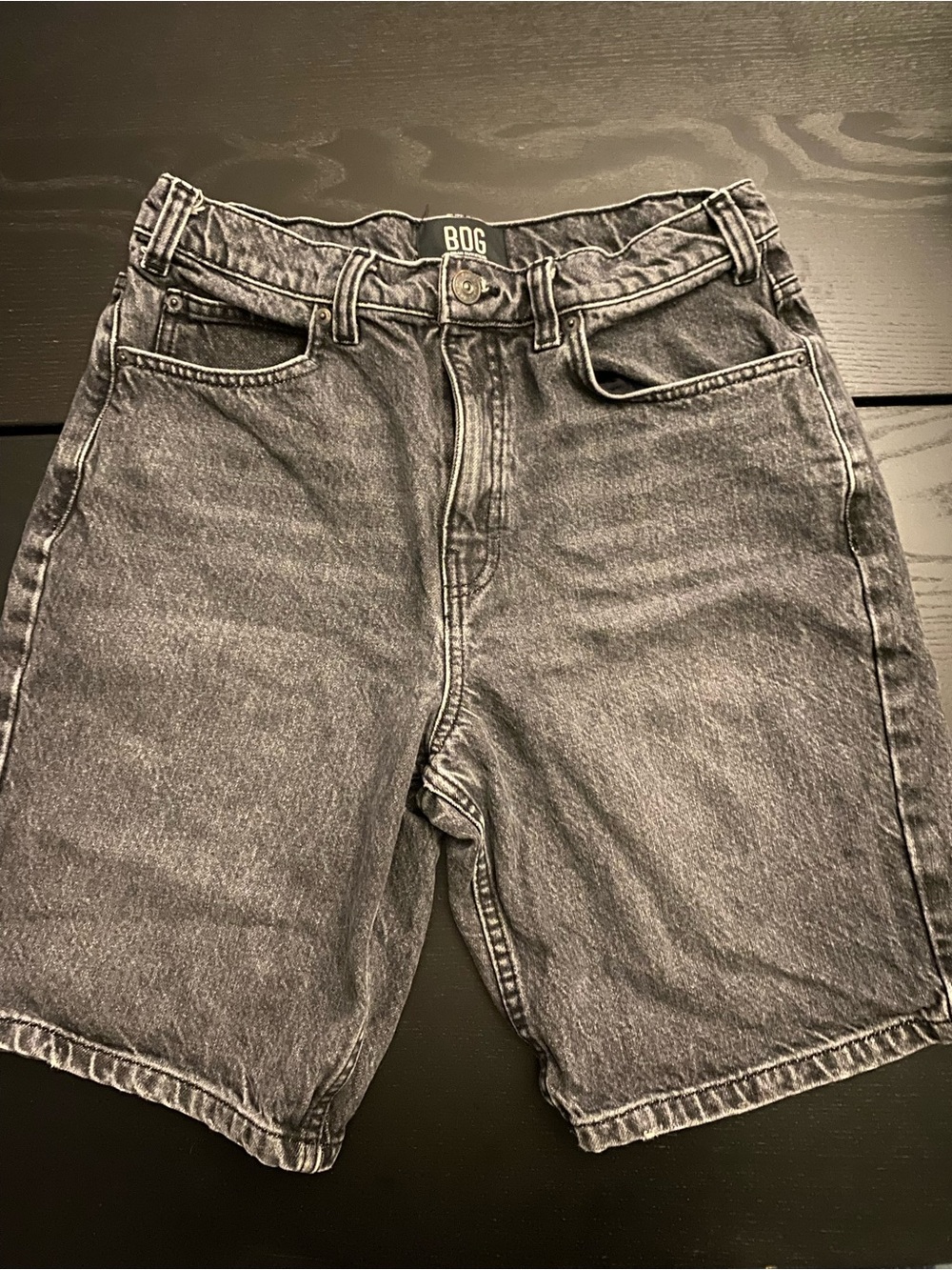 BDG Washed Black Denim Shorts